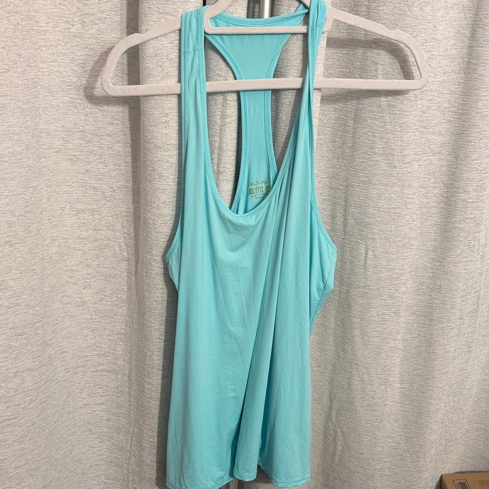Lilly Pulitzer Luxletic Aqua Racerback Tank XL - Picture 2 of 7